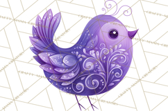 Whimsical Bird Doodle Clipart Colorful Cute PNG Product Image 5