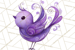 Whimsical Bird Doodle Clipart Colorful Cute PNG Product Image 2