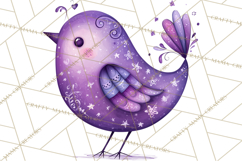 Whimsical Bird Doodle Clipart Colorful Cute PNG Product Image 3