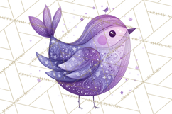 Whimsical Bird Doodle Clipart Colorful Cute PNG Product Image 4