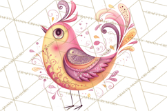 Whimsical Bird Doodle Clipart Colorful Cute PNG Product Image 3