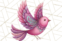 Whimsical Bird Doodle Clipart Colorful Cute PNG Product Image 5