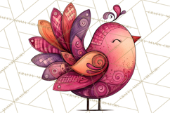 Whimsical Bird Doodle Clipart Colorful Cute PNG Product Image 4