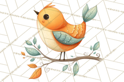Whimsical Bird Doodle Clipart Colorful Cute PNG Product Image 4