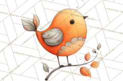 Whimsical Bird Doodle Clipart Colorful Cute PNG Product Image 2