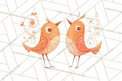 Whimsical Bird Doodle Clipart Colorful Cute PNG Product Image 4