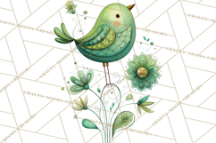 Whimsical Bird Doodle Clipart Colorful Cute PNG Product Image 2