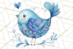 Whimsical Bird Doodle Clipart Colorful Cute PNG Product Image 4