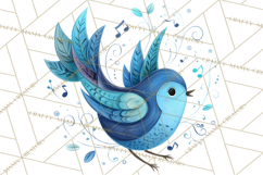 Whimsical Bird Doodle Clipart Colorful Cute PNG Product Image 3