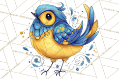 Whimsical Bird Doodle Clipart Colorful Cute PNG Product Image 4