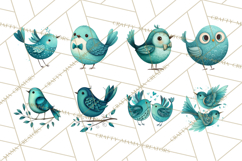 Whimsical Bird Doodle Clipart Colorful Cute PNG Product Image 5