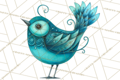 Whimsical Bird Doodle Clipart Colorful Cute PNG Product Image 2
