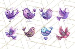 Whimsical Bird Doodle Clipart Colorful Cute PNG Product Image 7
