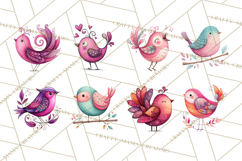 Whimsical Bird Doodle Clipart Colorful Cute PNG Product Image 8