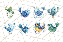 Whimsical Bird Doodle Clipart Colorful Cute PNG Product Image 6