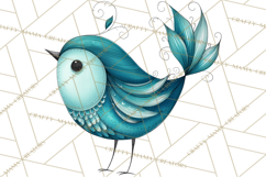 Whimsical Bird Doodle Clipart Colorful Cute PNG Product Image 3