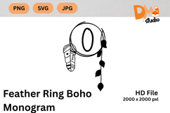Feather Ring Boho Monogram Product Image 1