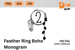 Feather Ring Boho Monogram Product Image 1