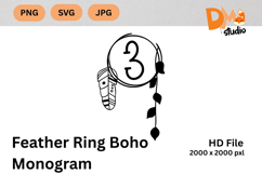 Feather Ring Boho Monogram Product Image 1