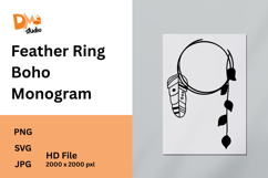 Feather Ring Boho Monogram Product Image 1