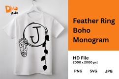 Feather Ring Boho Monogram Product Image 1