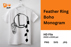 Feather Ring Boho Monogram Product Image 1