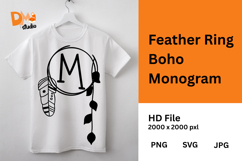 Feather Ring Boho Monogram Product Image 1