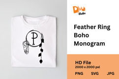 Feather Ring Boho Monogram Product Image 1
