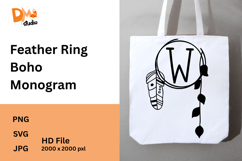 Feather Ring Boho Monogram Product Image 1