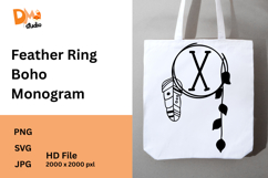 Feather Ring Boho Monogram Product Image 1