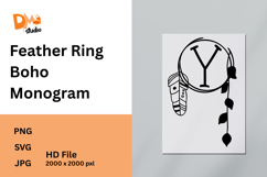 Feather Ring Boho Monogram Product Image 1