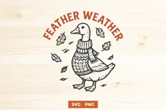 Feather Weather SVG | Cozy Fall Goose PNG | Funny Autumn Product Image 1