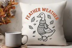 Feather Weather SVG | Cozy Fall Goose PNG | Funny Autumn Product Image 3