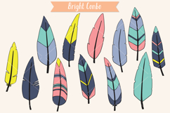 Hand Drawn Colored Feathers | Bird, Tattoo, Boho Aztec Decor Product Image 3