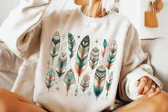 Boho Feathers PNG, Feathers Clipart PNG, Retro Feathers PNG Product Image 2