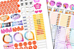 Watercolor Feathers Boho Printable Life Planner Stickers Product Image 3