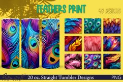 Feathers Tumbler Wraps Bundle | 20 oz. | Birds Print PNGs Product Image 1