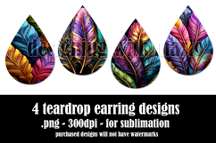 Boho Teardrop Earring, Pretty Feathers Earring Designs, s1 Product Image 2