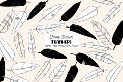 Hand Drawn Feathers | Bird Feathers Tattoo, Boho Aztec Decor Product Image 1