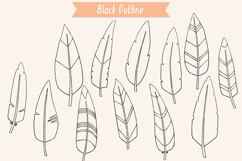 Hand Drawn Feathers | Bird Feathers Tattoo, Boho Aztec Decor Product Image 2