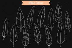 Hand Drawn White Feathers | Bird, Tattoo, Boho Aztec Decor Product Image 2