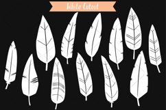 Hand Drawn White Feathers | Bird, Tattoo, Boho Aztec Decor Product Image 3