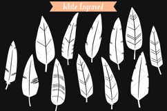 Hand Drawn White Feathers | Bird, Tattoo, Boho Aztec Decor Product Image 6