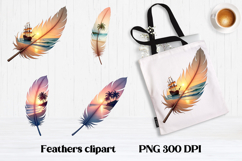Summer feathers PNG clipart | Tropical feather sublimation Product Image 1