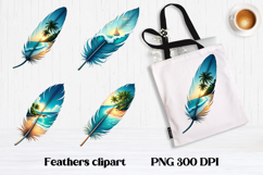 Summer feathers PNG clipart | Tropical feather sublimation Product Image 1