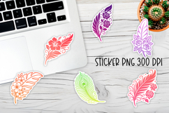 Bird feather stickers | Summer PNG stickers design Product Image 1