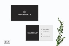 Simple Black Minimalist Business Card Template Product Image 1