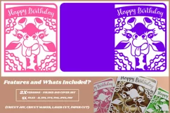 Funny Happy Birthday Giraffe Paper Cut Card Template Product Image 2