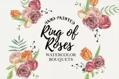 Ring Of Roses Florals 7 Watercolors Flowers Petals Bouquets Product Image 1