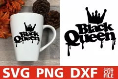 Black Queen svg, Afro Woman svg, Melanin svg, Afro Girl svg Product Image 2